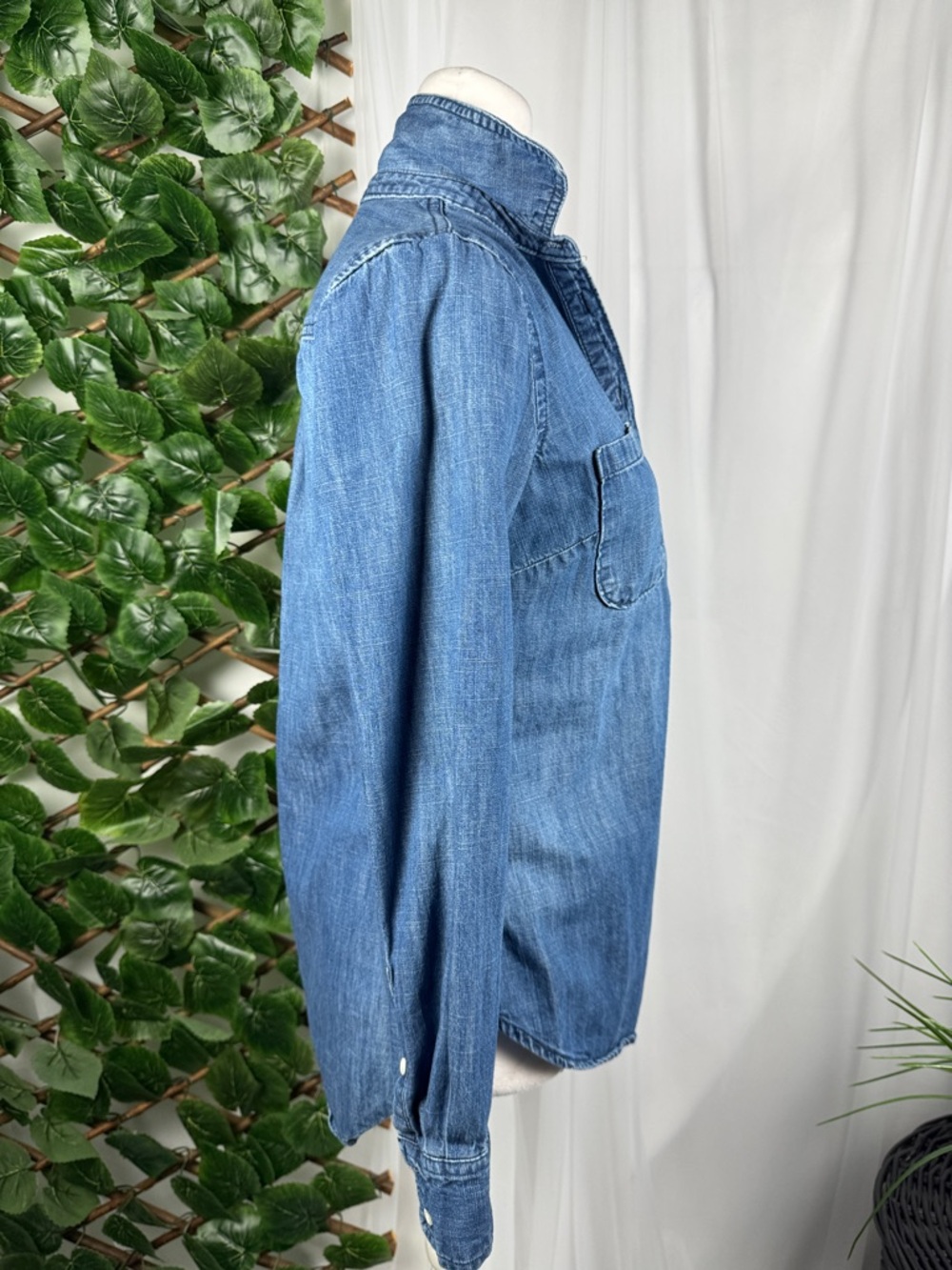 Merona Denim Henley Shirt in Classic Blue - Picture 6 of 8